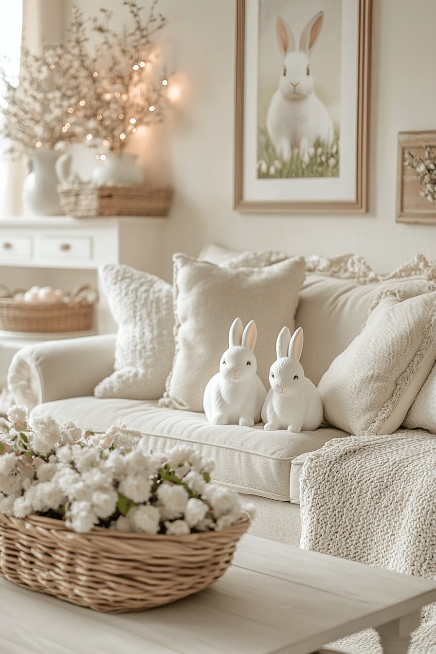 29 Easter Living Room Decor Ideas for a Colorful and Creative Vibe 6 easter living room decor