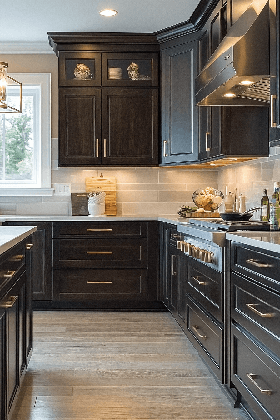 29 Dark Wood Kitchen Cabinets Designs to Make Your Kitchen Stand Out 6 dark wood kitchen cabinets