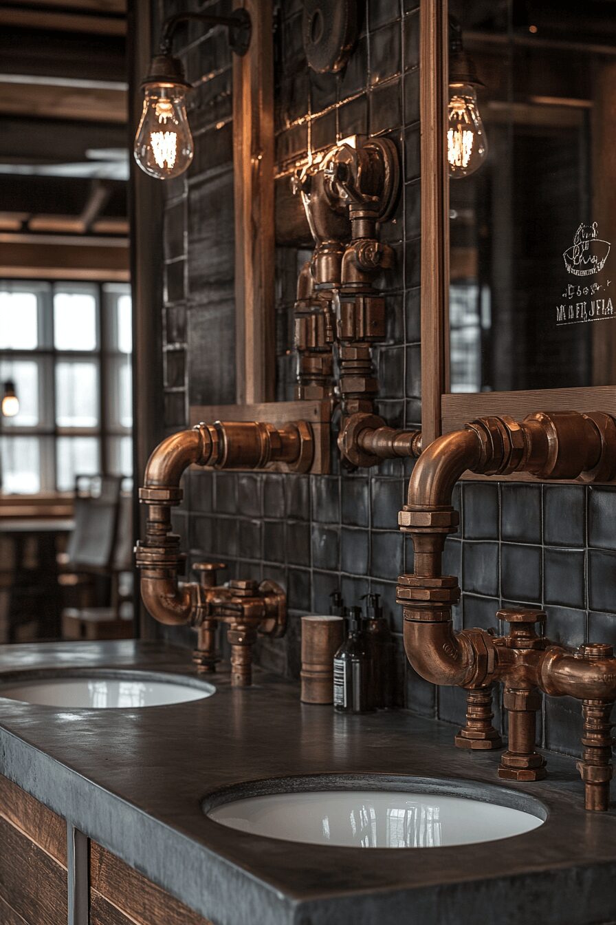 29 Industrial Restroom Inspirations for Edgy Interior Design 8 Industrial restroom