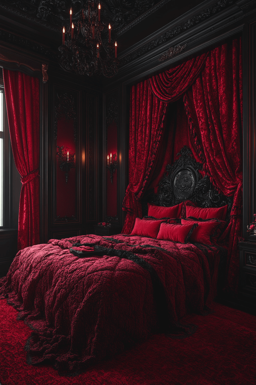 29 Red and Black Bedroom Ideas for a Perfect Blend of Sophistication and Comfort 8 Red and black bedroom ideas