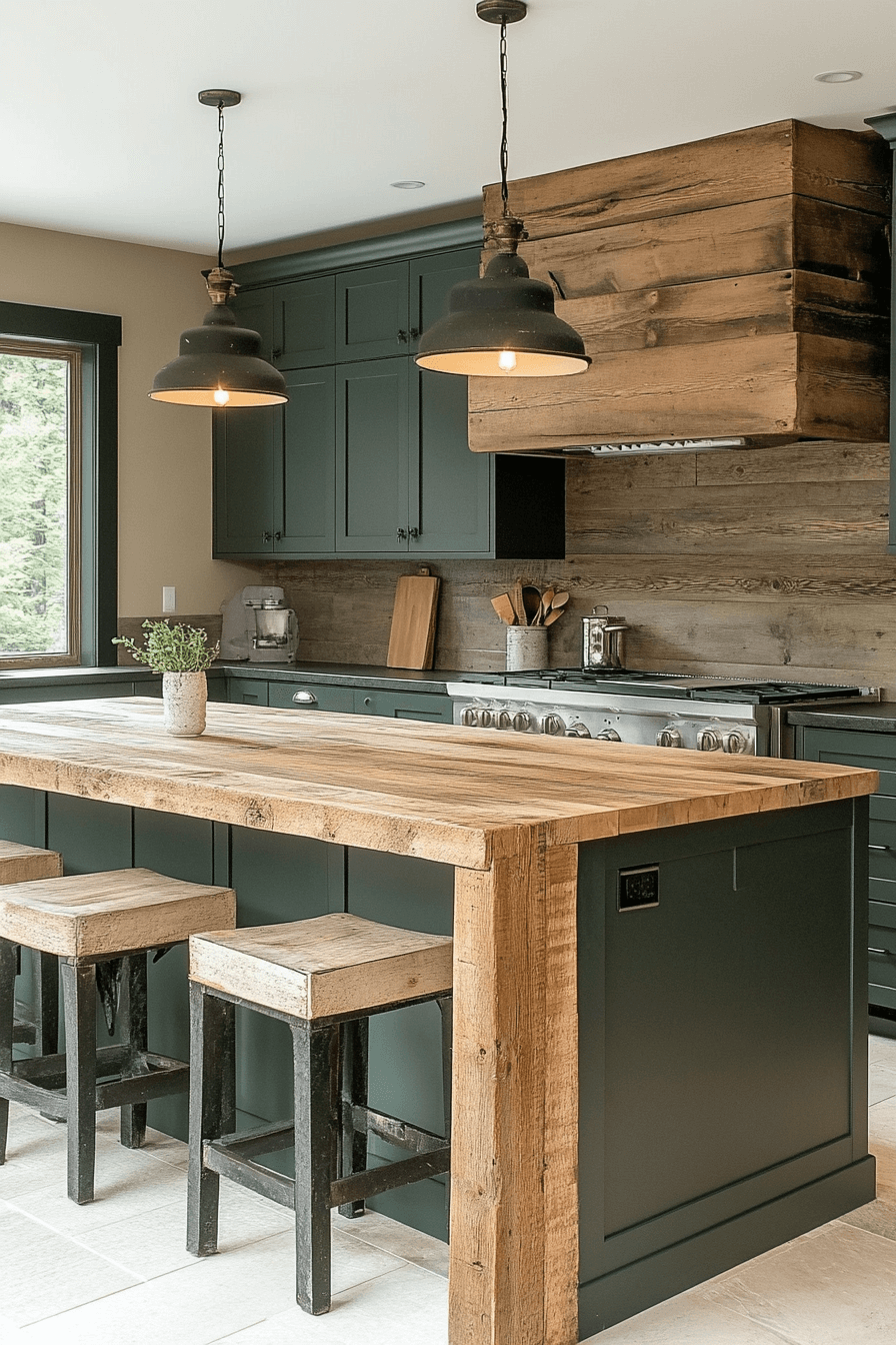 29 Dark Green Kitchen Cabinets Designs to Infuse Rich Color and Comfort 9 dark green kitchen cabinets