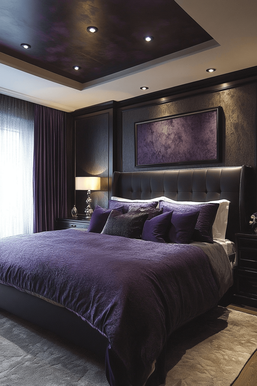 29 Purple Earthy Bedroom Ideas to Blend Rich Tones with Natural Comfort 9 Purple Earthy Bedroom