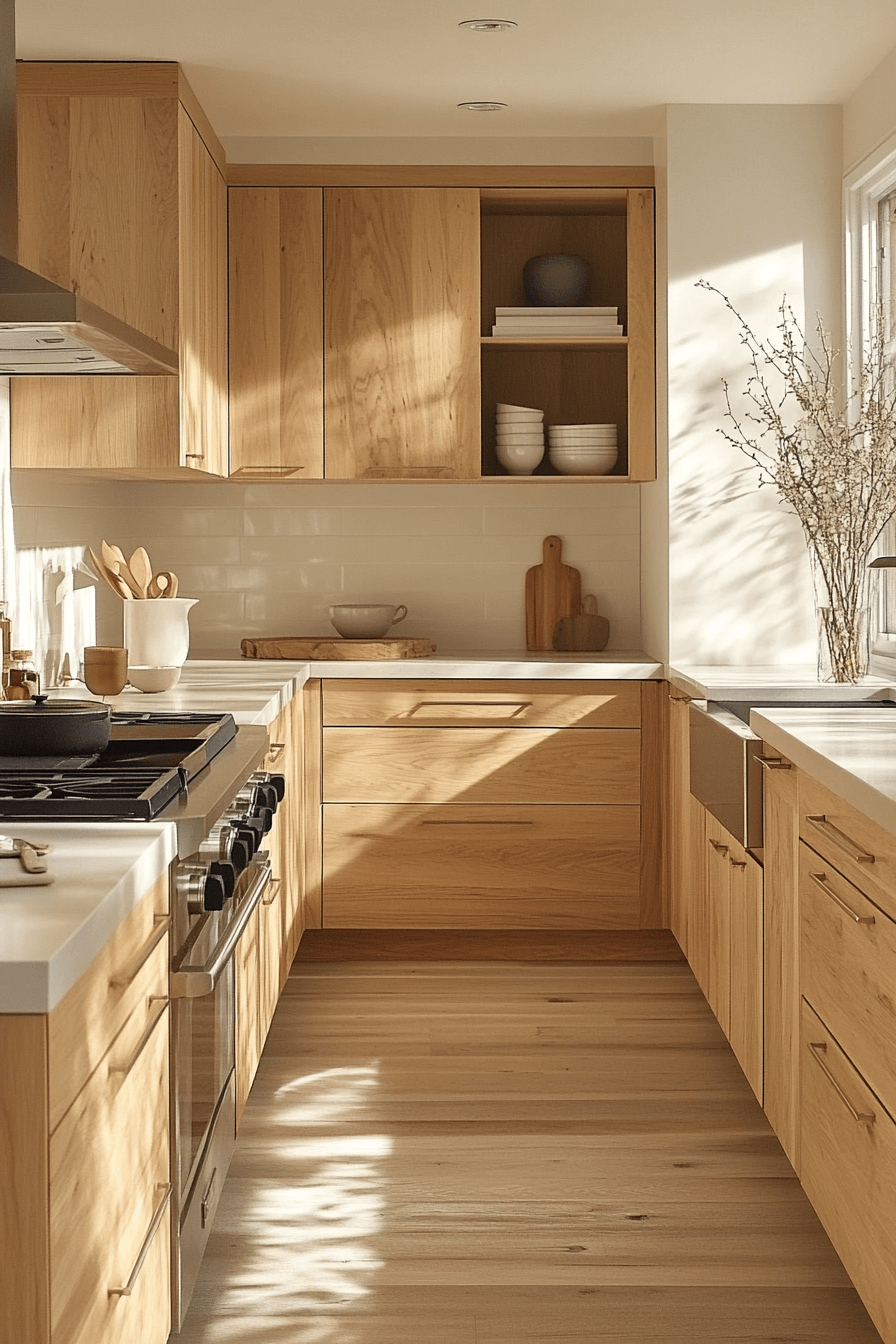 29 Natural Wood Kitchen Cabinets Inspirations to Bring Organic Beauty Into Your Home 9 natural wood kitchen cabinets