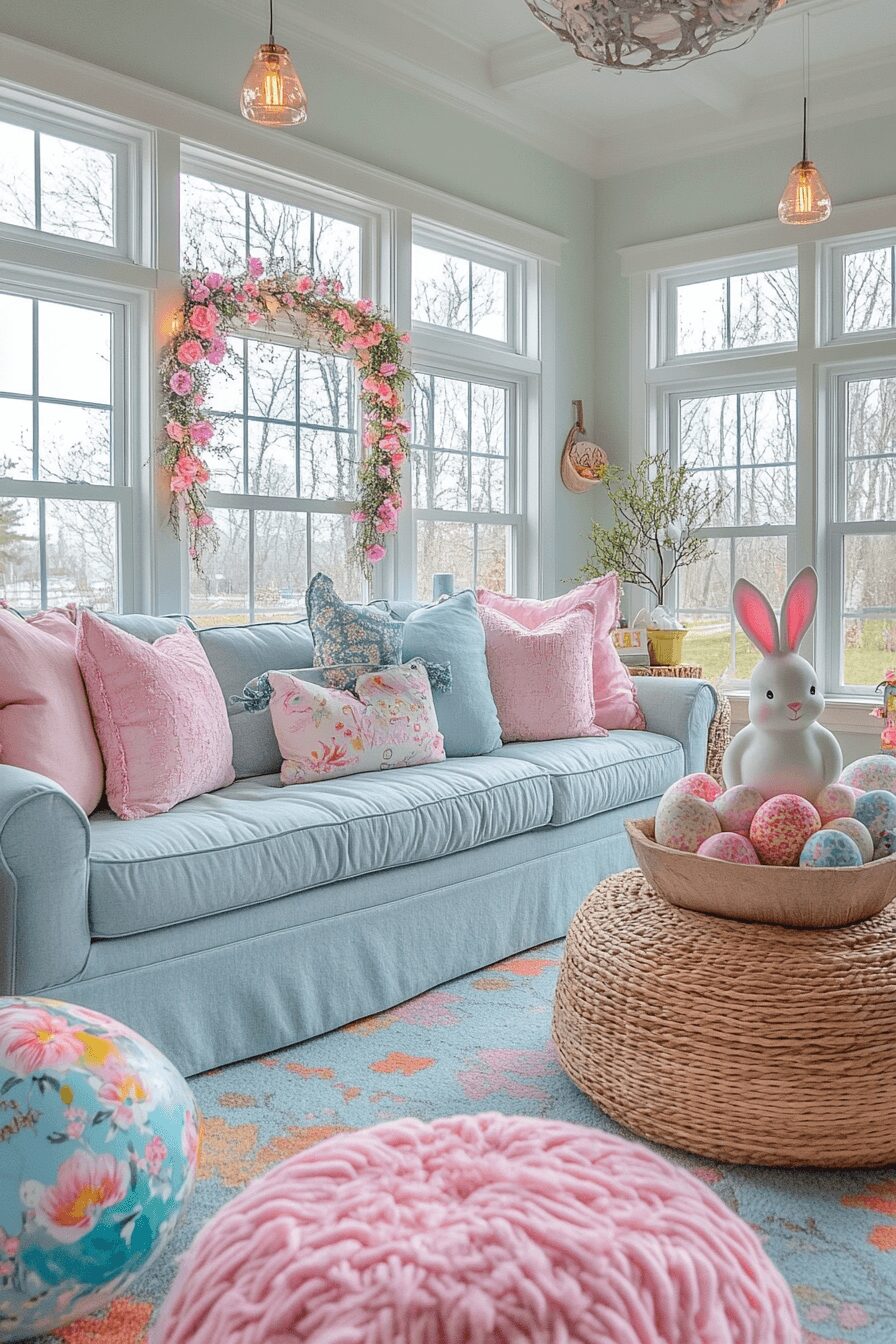 29 Easter Living Room Decor Ideas for a Colorful and Creative Vibe 9 easter living room decor