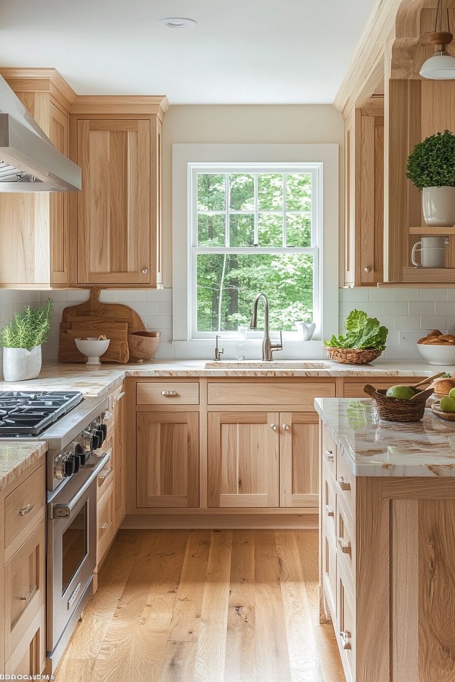 29 Natural Wood Kitchen Cabinets Inspirations to Bring Organic Beauty Into Your Home 5 natural wood kitchen cabinets