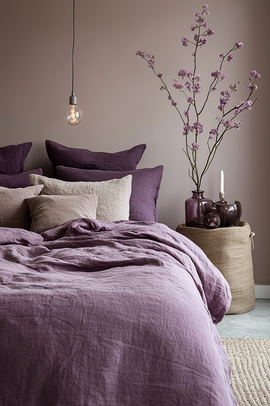29 Purple Earthy Bedroom Ideas to Blend Rich Tones with Natural Comfort 29 Purple Earthy Bedroom
