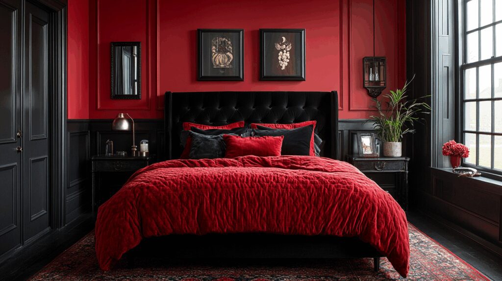 29 Red and Black Bedroom Ideas for a Perfect Blend of Sophistication and Comfort 9 Red and black bedroom ideas