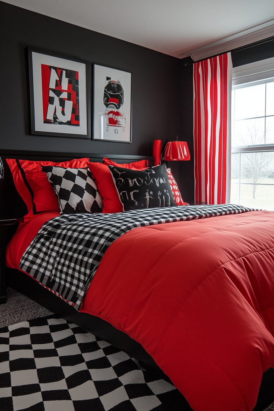 29 Red and Black Bedroom Ideas for a Perfect Blend of Sophistication and Comfort 26 Red and black bedroom ideas