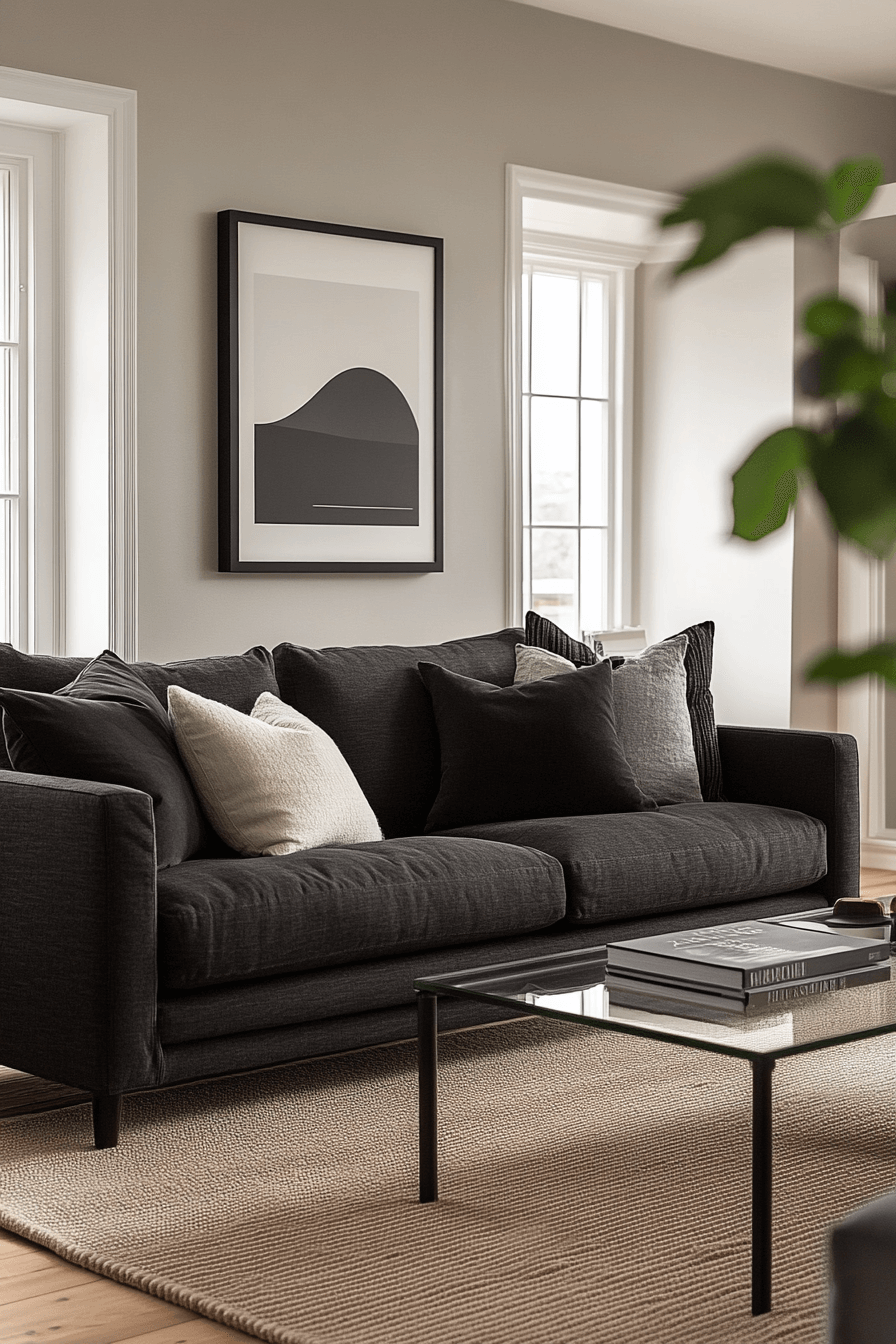 29 Charcoal Sofa Living Room Ideas to Bring Depth and Warmth to Your Home 1 Charcoal sofa living room