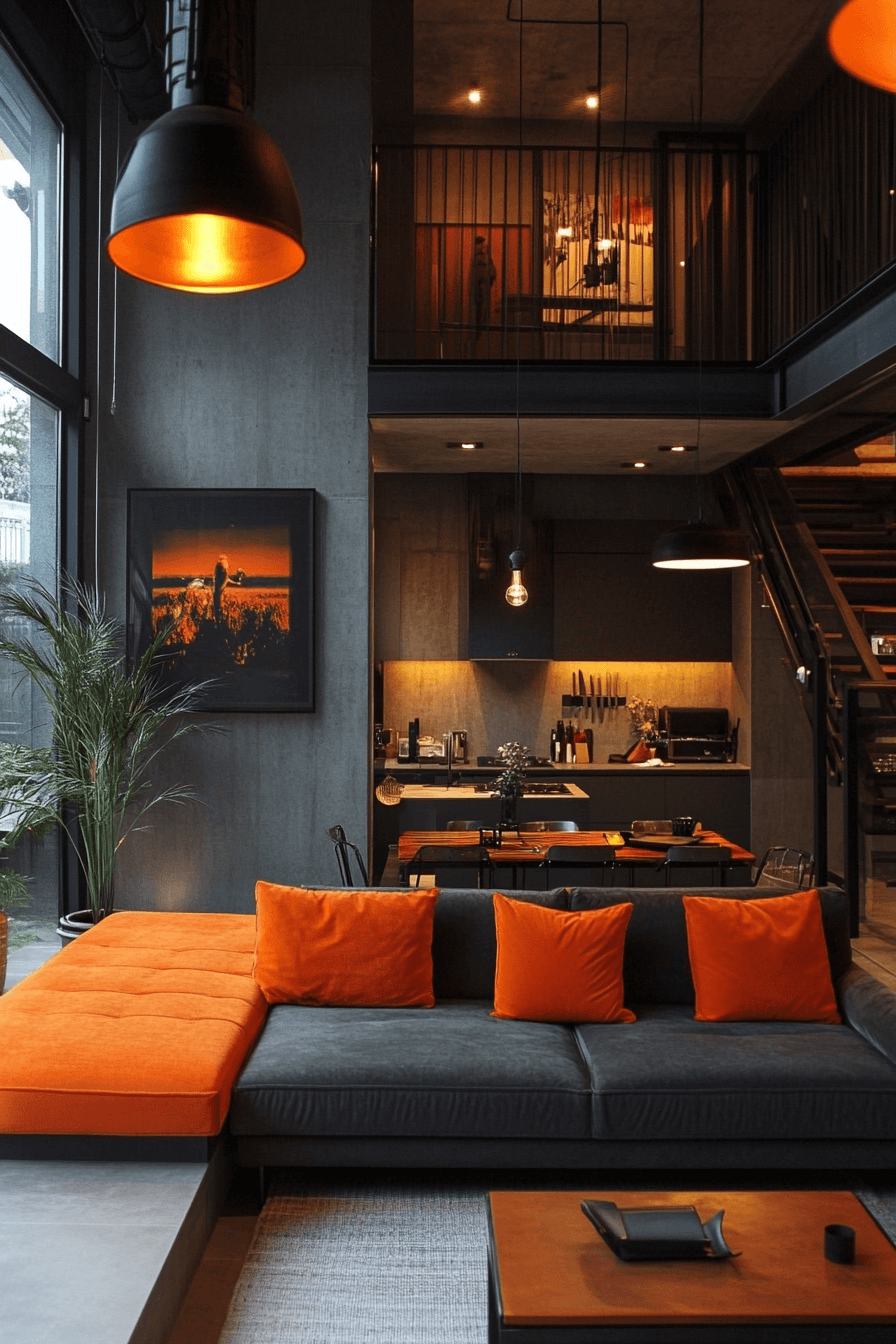 29 Grey and Orange Living Room Inspirations for a Harmonious Color Scheme 13 Grey and orange living room