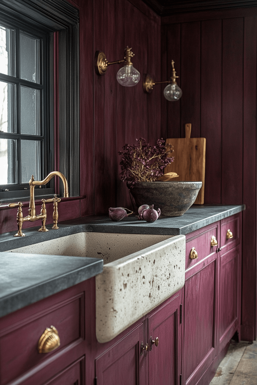 29 Moody Farmhouse Kitchen Ideas for a Bold and Beautiful Kitchen Makeover 14 moody farmhouse kitchen