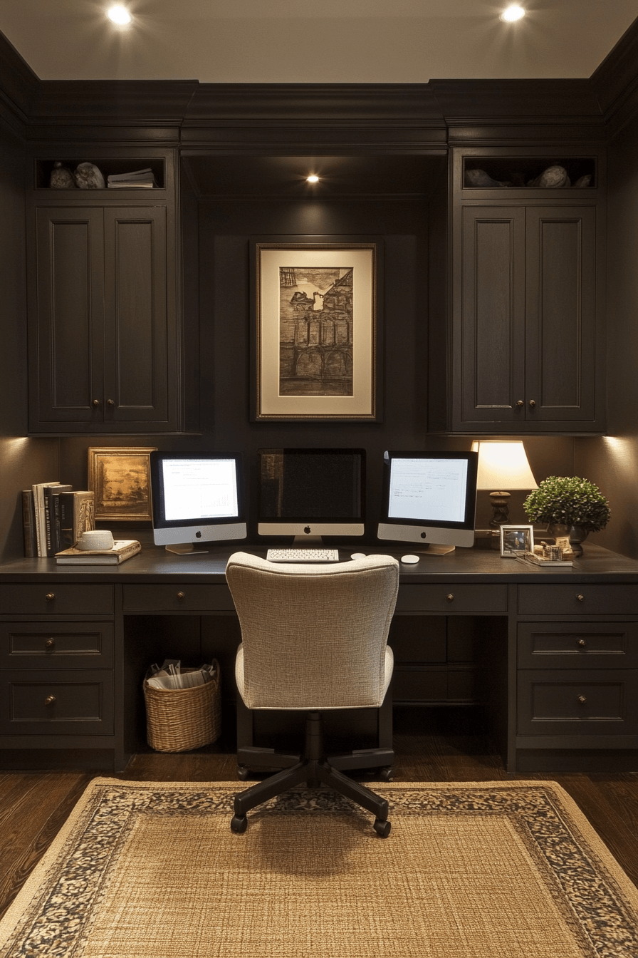 29 Moody Office Ideas to Create a Stylish and Productive Workspace 14 moody office