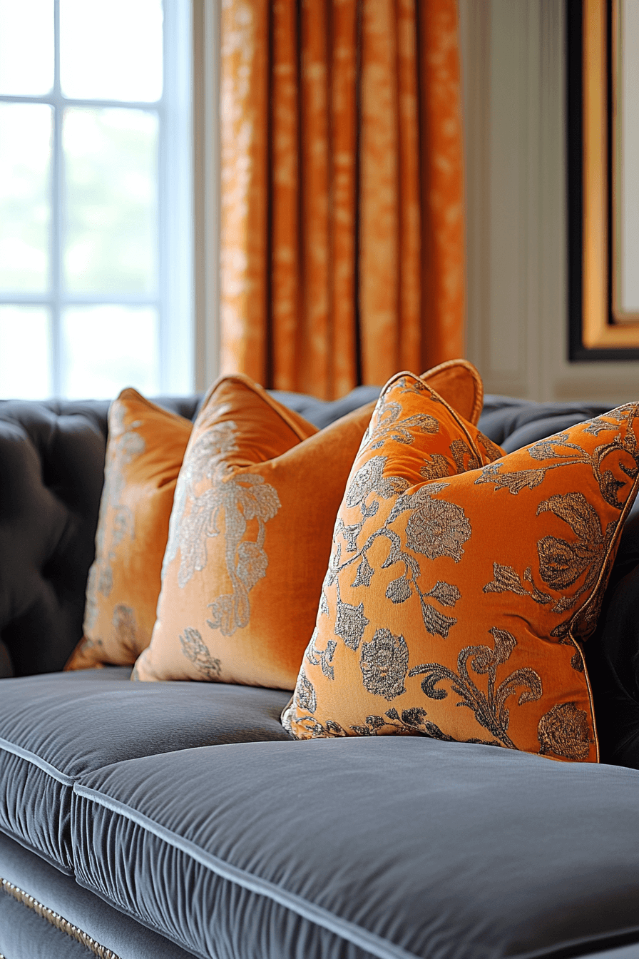 29 Grey and Orange Living Room Inspirations for a Harmonious Color Scheme 15 Grey and orange living room