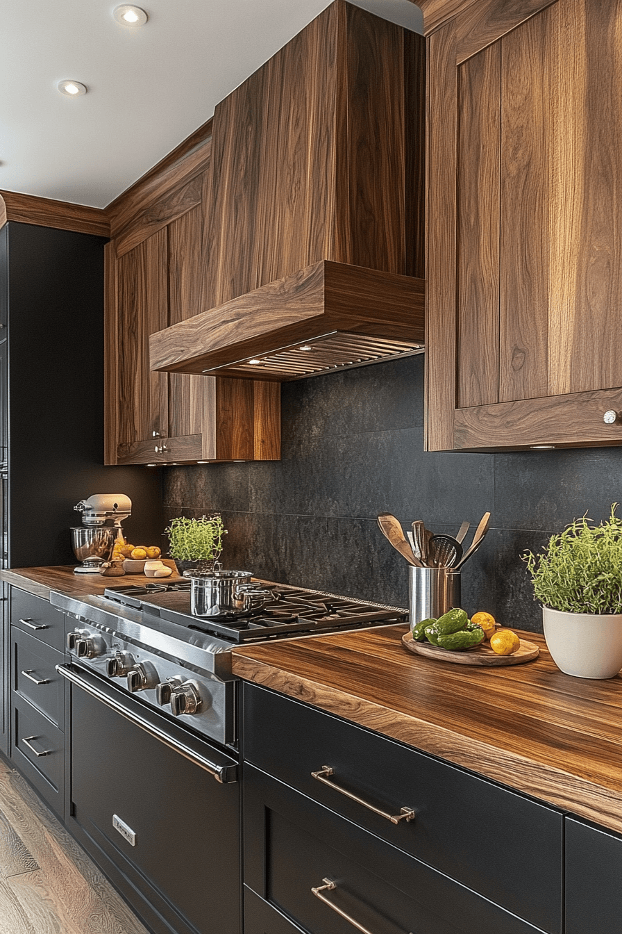 29 Moody Kitchen Designs to Create a Perfectly Cozy Cooking Haven 16 moody kitchen