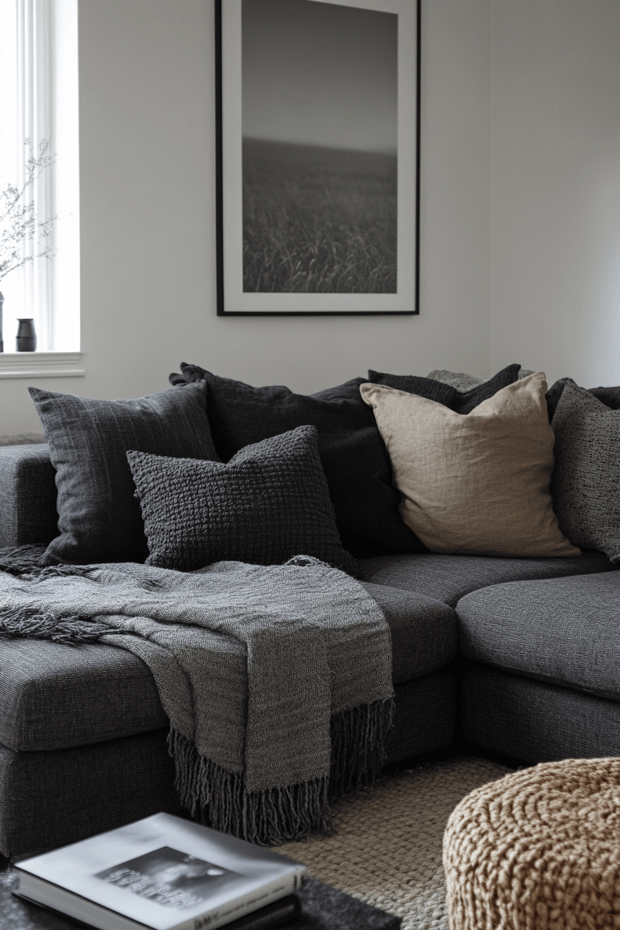 29 Charcoal Sofa Living Room Ideas to Bring Depth and Warmth to Your Home 18 Charcoal sofa living room