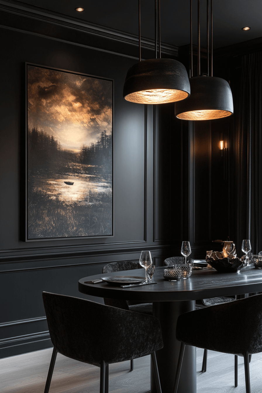 29 Moody Dining Room Inspirations for a Stunningly Unique Dining Space 18 moody dining room