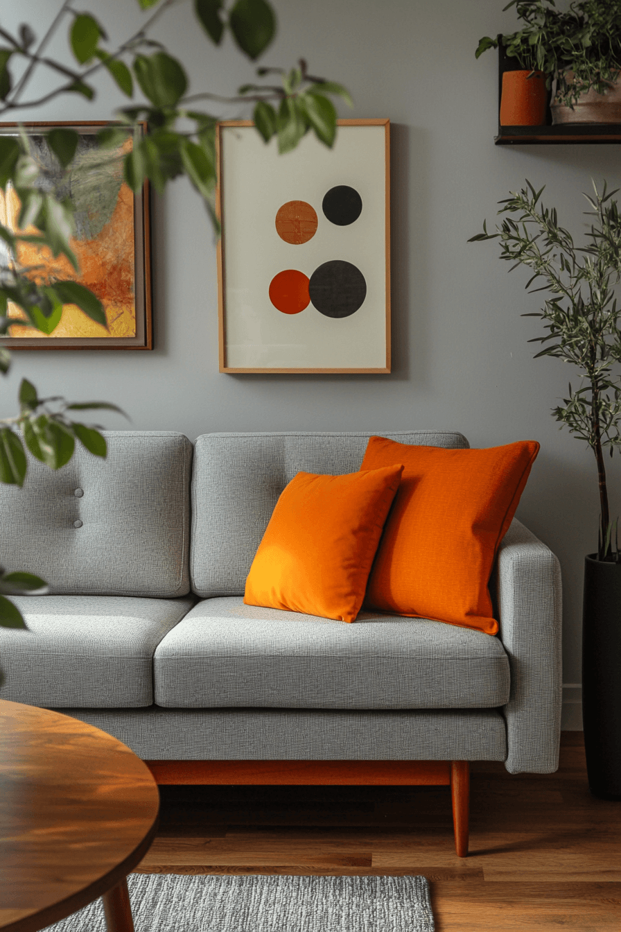 29 Grey and Orange Living Room Inspirations for a Harmonious Color Scheme 18 Grey and orange living room