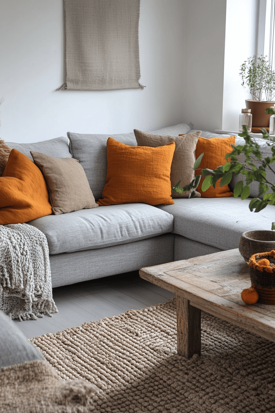 29 Grey and Orange Living Room Inspirations for a Harmonious Color Scheme 19 Grey and orange living room