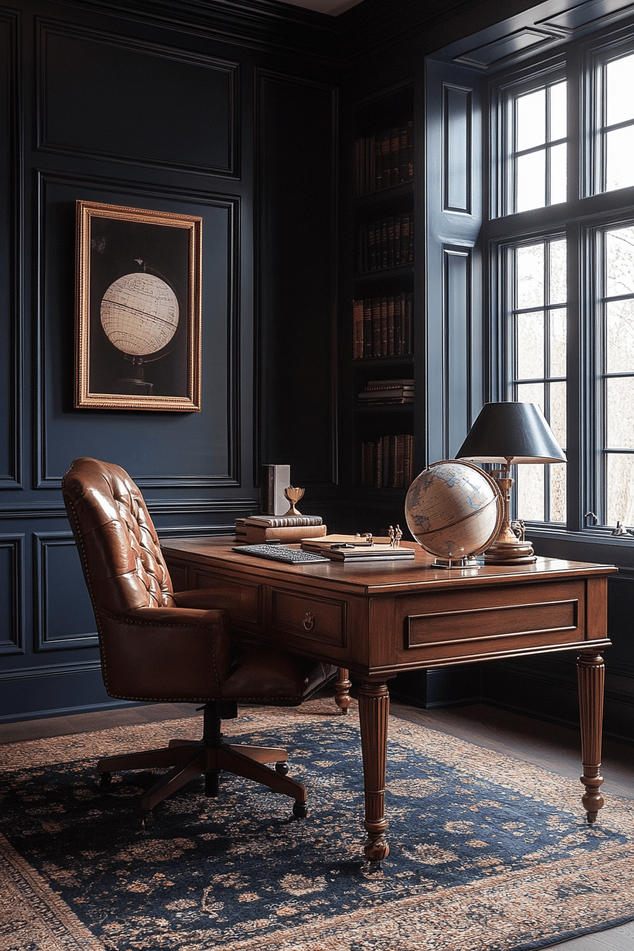 29 Moody Office Ideas to Create a Stylish and Productive Workspace 2 moody office