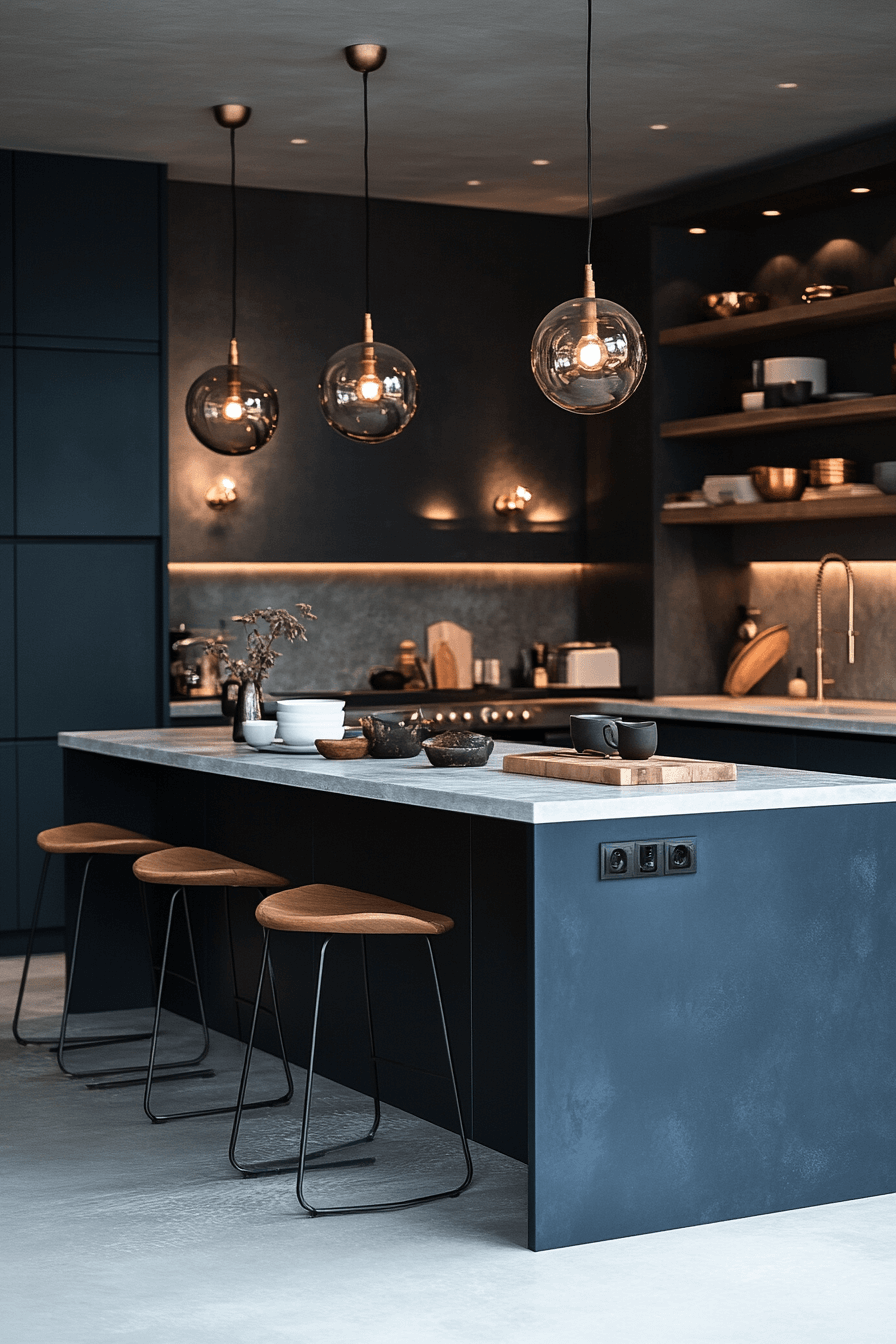 29 Moody Kitchen Designs to Create a Perfectly Cozy Cooking Haven 2 moody kitchen