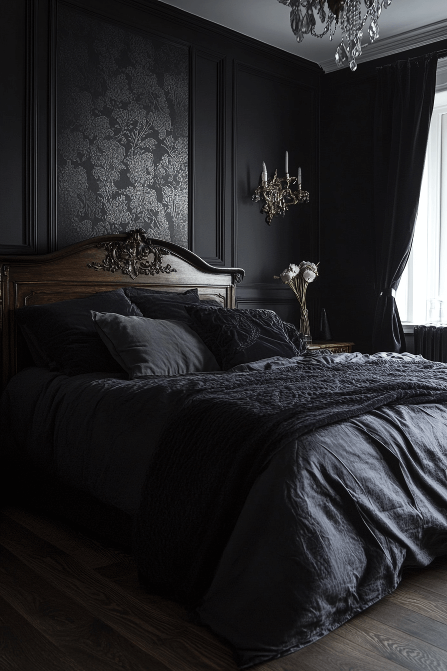 29 Moody Bedroom Inspirations for a Beautifully Dark and Cozy Vibe 20 moody bedroom