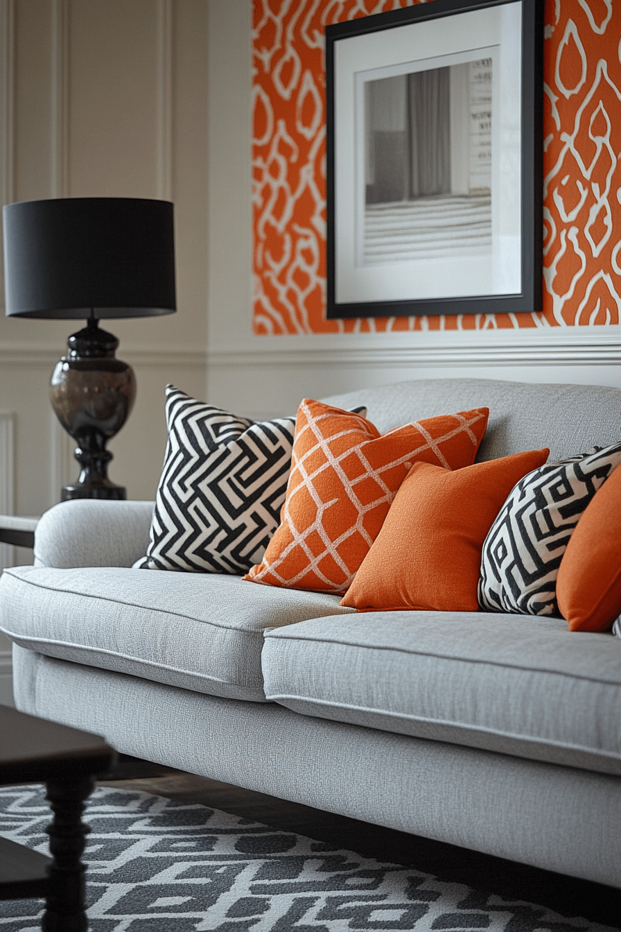 29 Grey and Orange Living Room Inspirations for a Harmonious Color Scheme 24 Grey and orange living room
