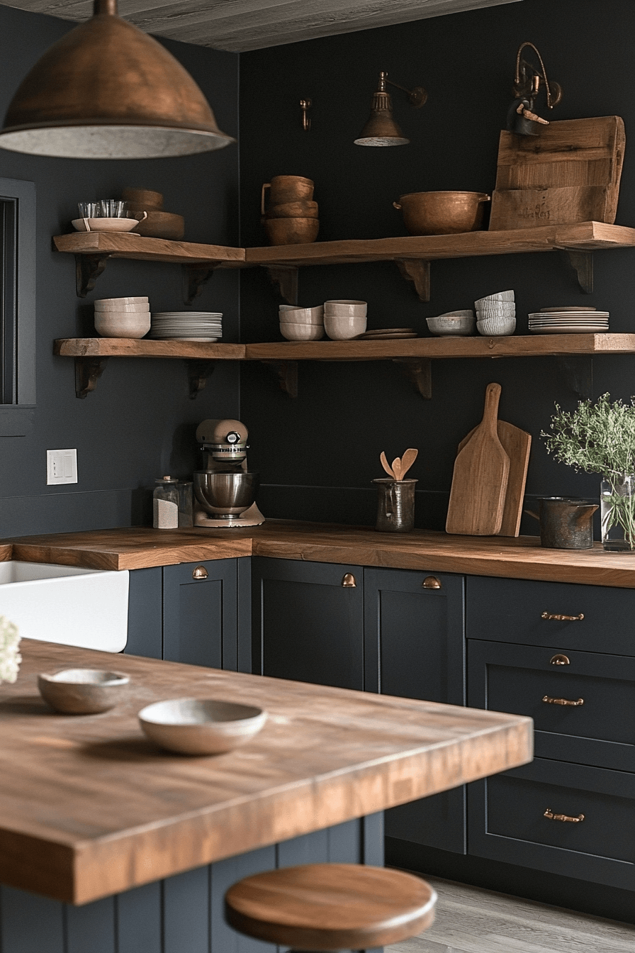 29 Moody Farmhouse Kitchen Ideas for a Bold and Beautiful Kitchen Makeover 25 moody farmhouse kitchen