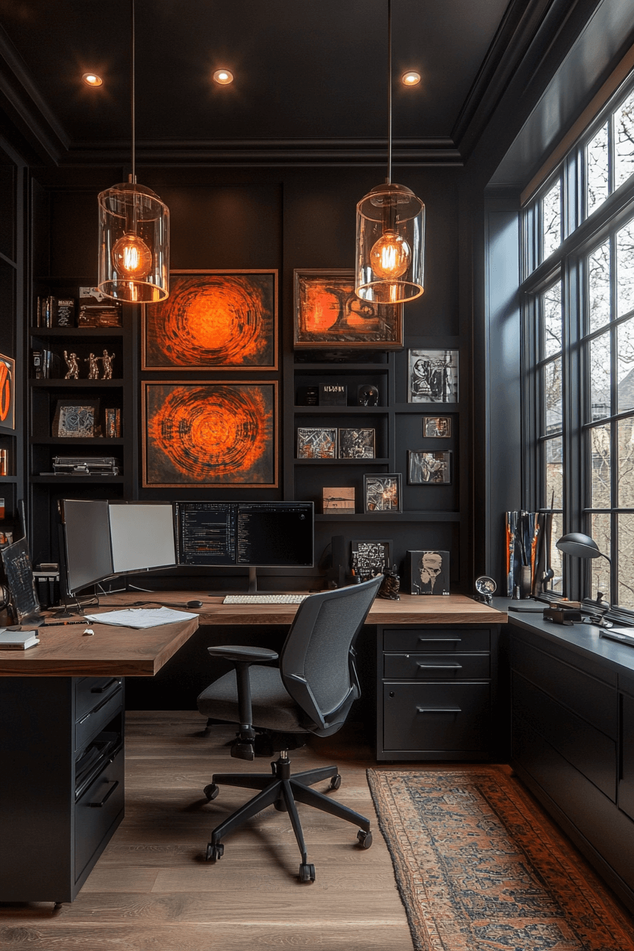 29 Moody Office Ideas to Create a Stylish and Productive Workspace 25 moody office
