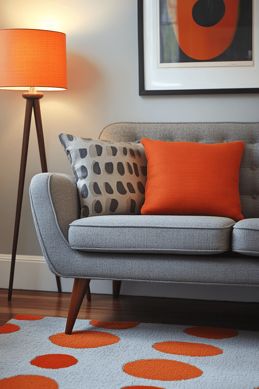 29 Grey and Orange Living Room Inspirations for a Harmonious Color Scheme 26 Grey and orange living room