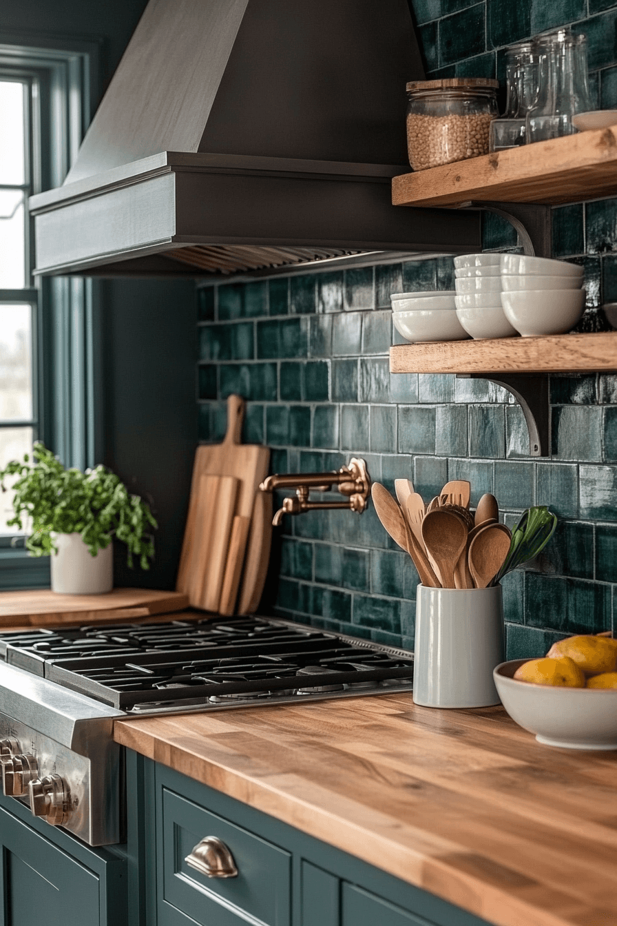 29 Moody Farmhouse Kitchen Ideas for a Bold and Beautiful Kitchen Makeover 27 moody farmhouse kitchen