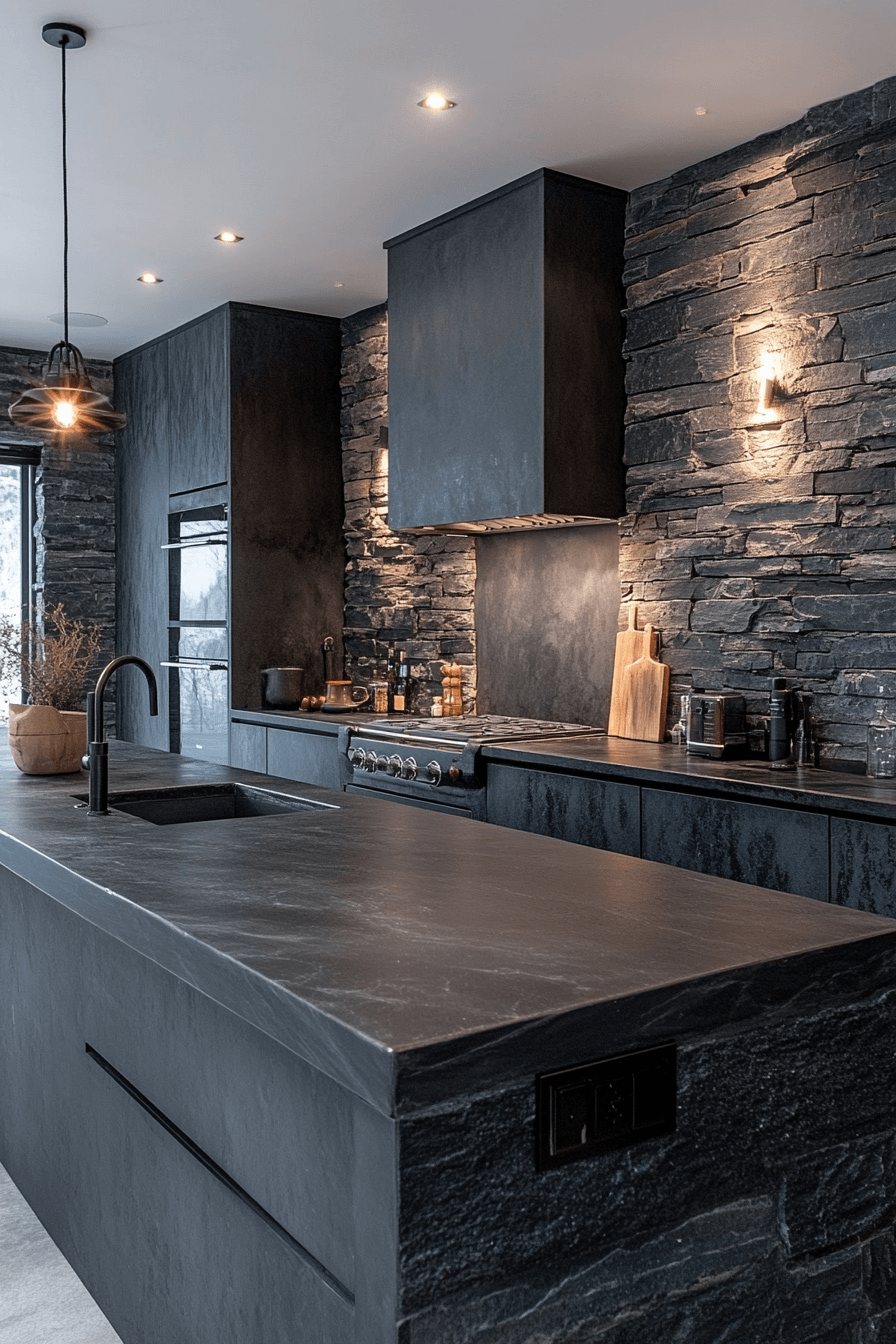 29 Moody Kitchen Designs to Create a Perfectly Cozy Cooking Haven 28 moody kitchen