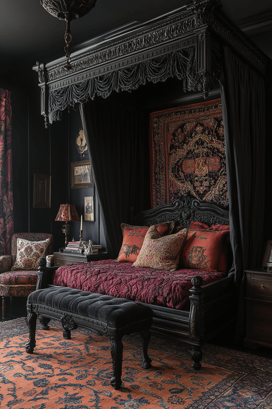29 Boho Gothic Bedroom Inspirations to Create an Enchanting Ambiance 3 boho gothic bedroom