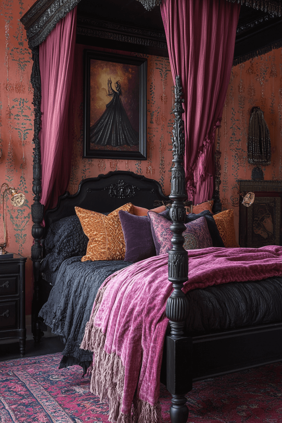 29 Boho Gothic Bedroom Inspirations to Create an Enchanting Ambiance 4 boho gothic bedroom