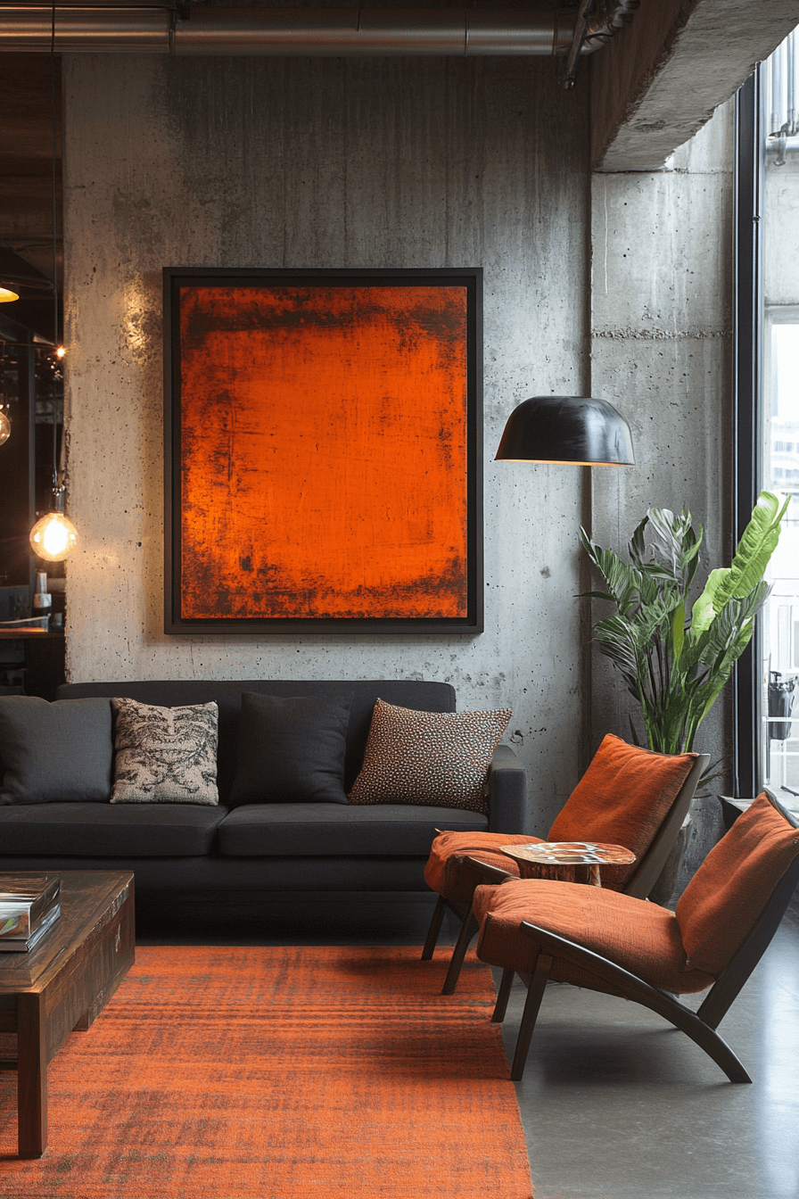 29 Grey and Orange Living Room Inspirations for a Harmonious Color Scheme 5 Grey and orange living room