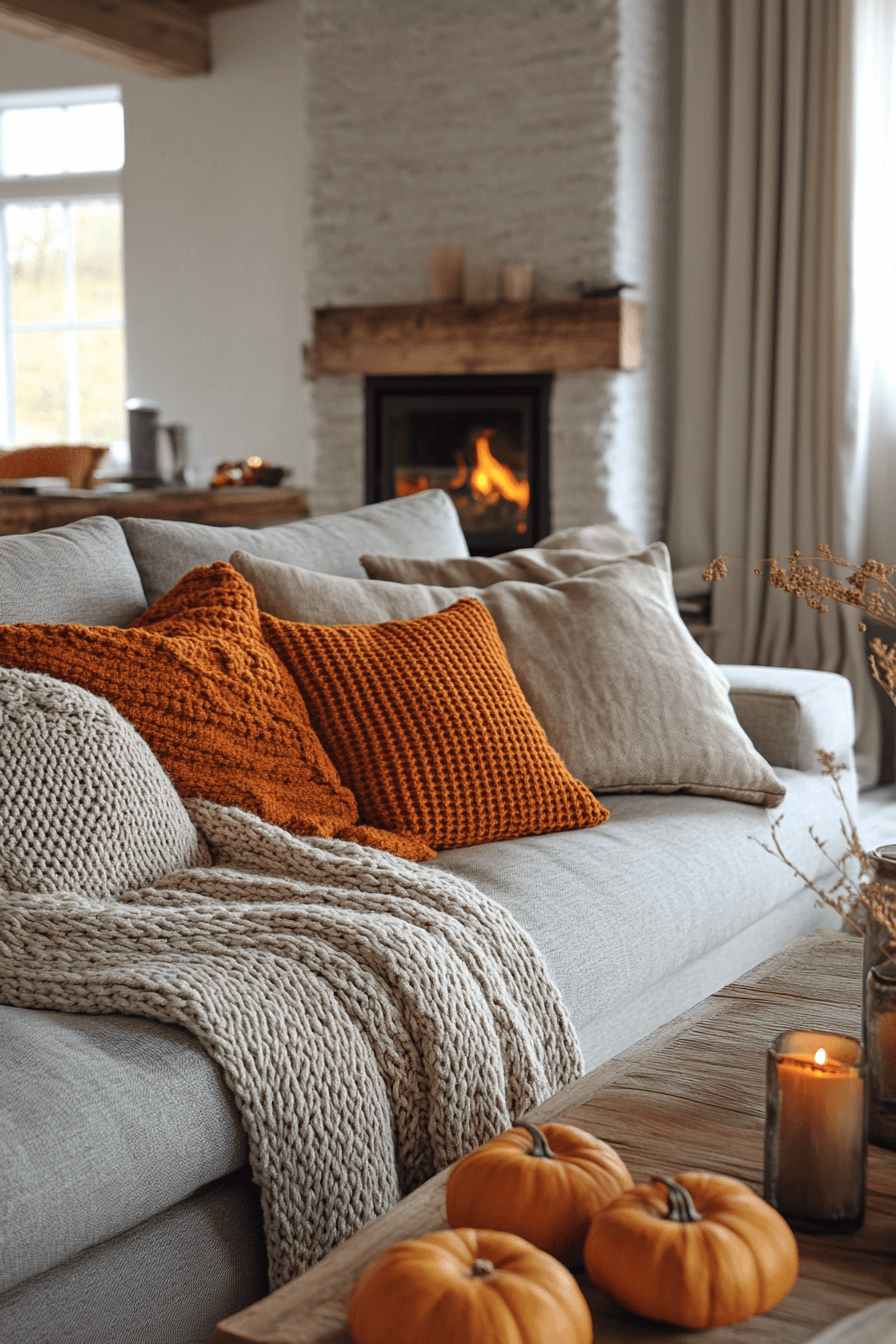 29 Grey and Orange Living Room Inspirations for a Harmonious Color Scheme 6 Grey and orange living room