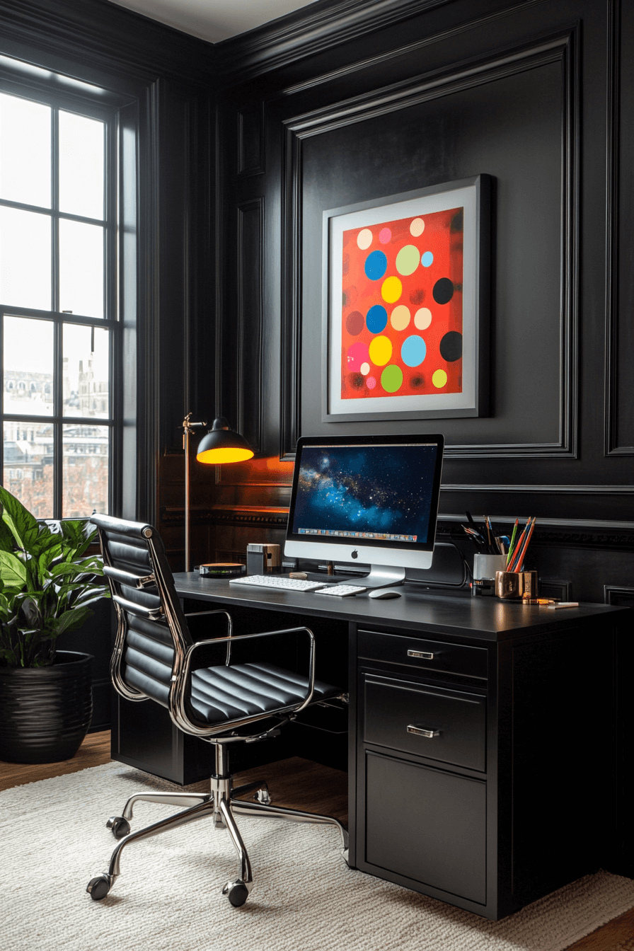 29 Moody Office Ideas to Create a Stylish and Productive Workspace 7 moody office