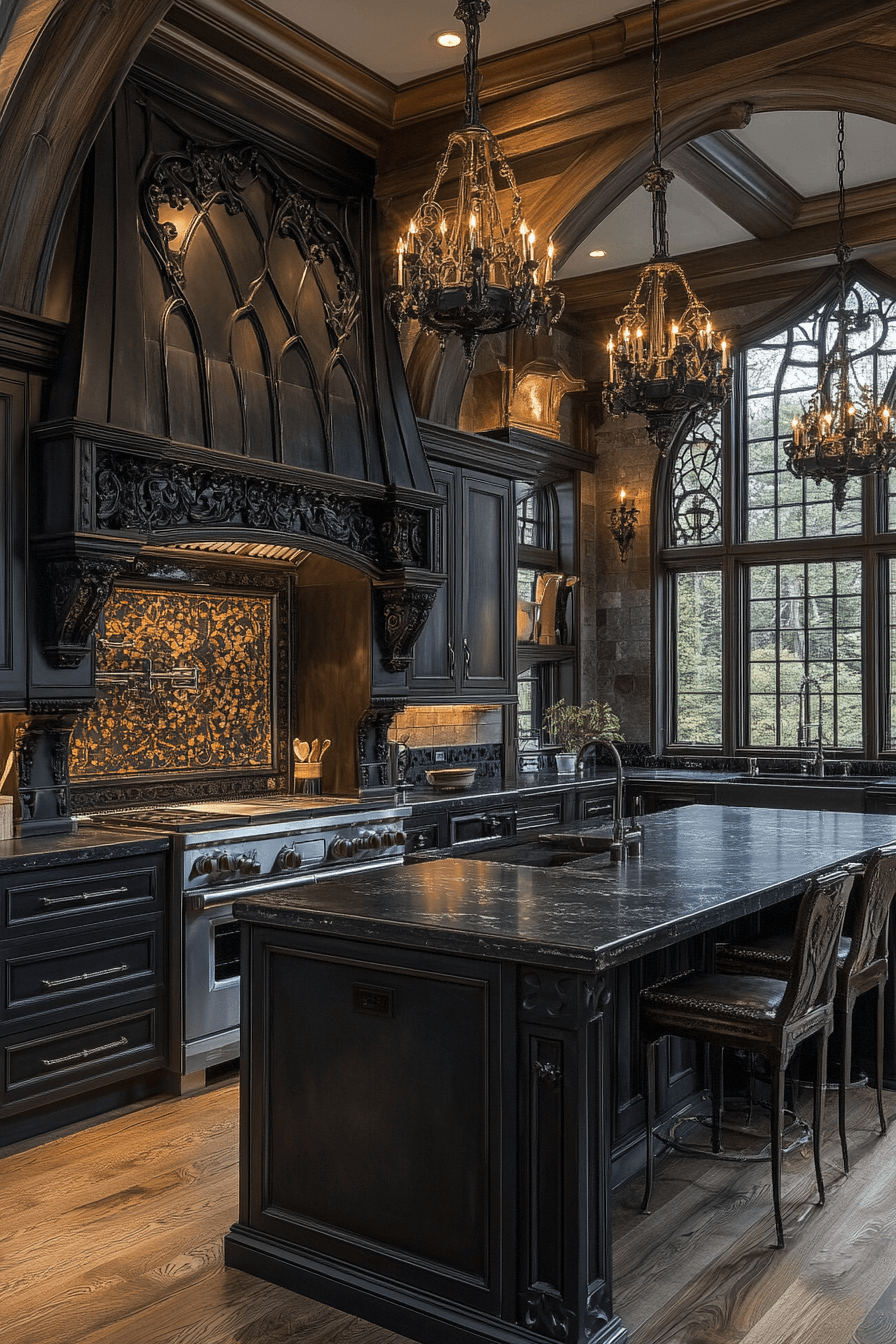 29 Moody Kitchen Designs to Create a Perfectly Cozy Cooking Haven 9 moody kitchen