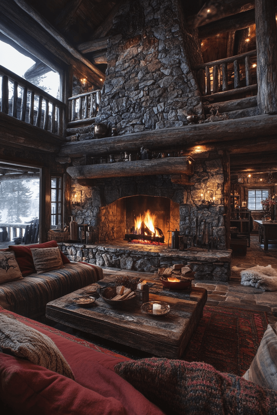 29 Old Cabin Interior Living Room Decor Ideas That Embrace Rustic Beauty 1 old cabin interior living room