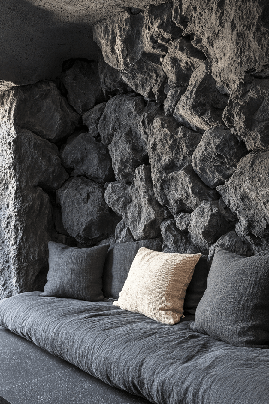 29 Stone Wall Bedroom Designs That Reflect Earthy Charm and Peace 10 Stone Wall Bedroom