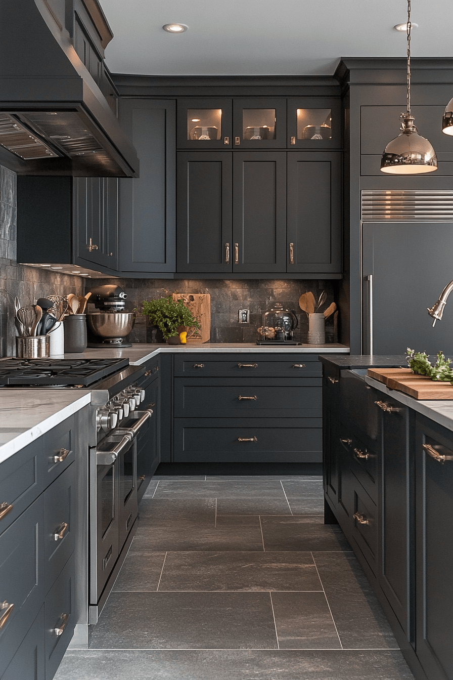 29 Dark Grey Kitchen Cabinets That Turn Simple Spaces Into Showstoppers 11 dark grey kitchen cabinets