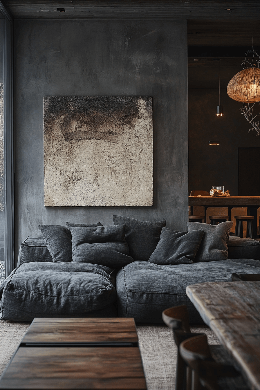 29 Dark Gray Couch Living Room Designs to Refresh Your Gathering Space 11 dark gray couch living room