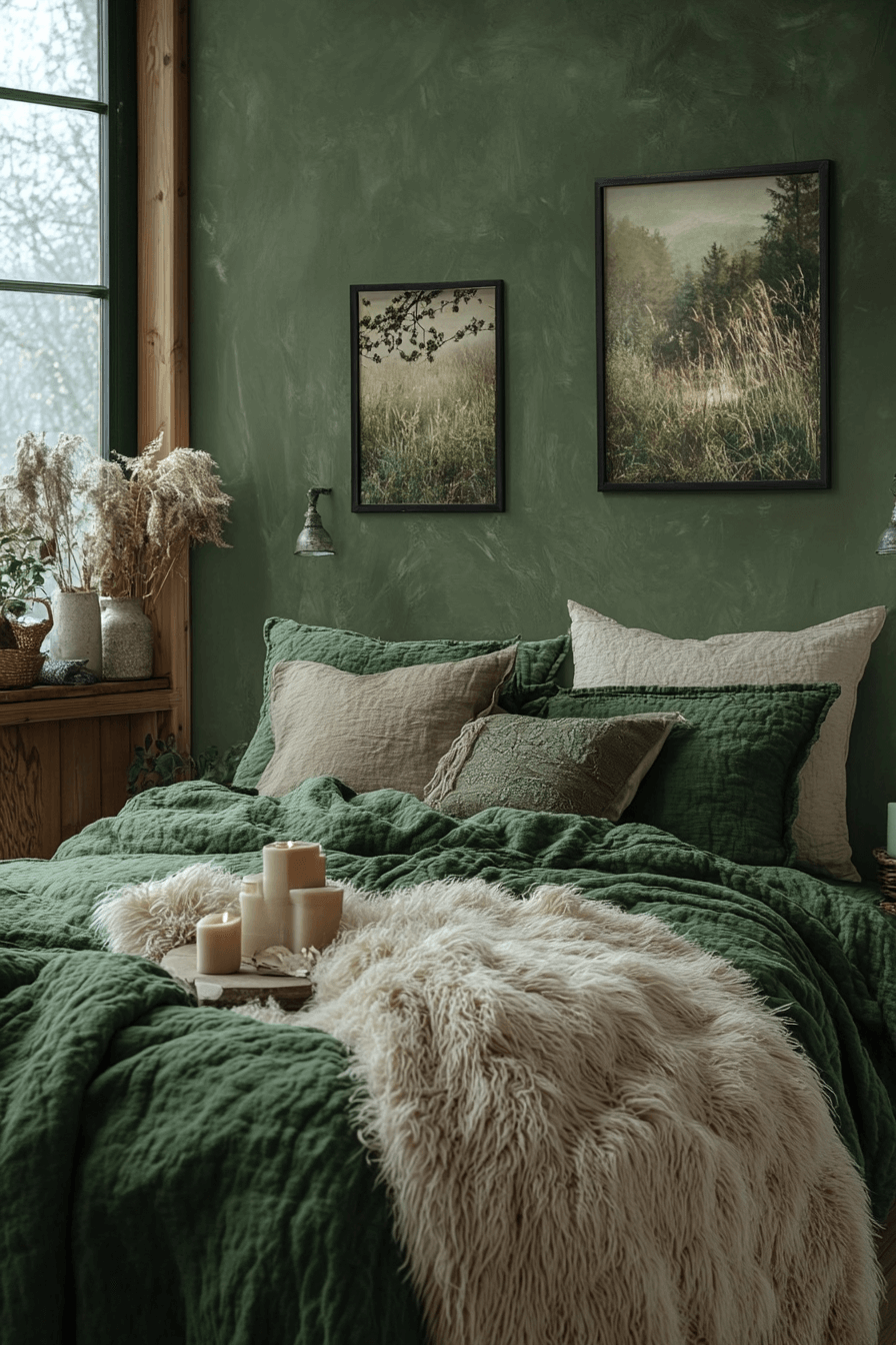 29 Moody Green Bedroom Designs to Turn Your Bedroom into a Tranquil Escape 11 moody green bedroom