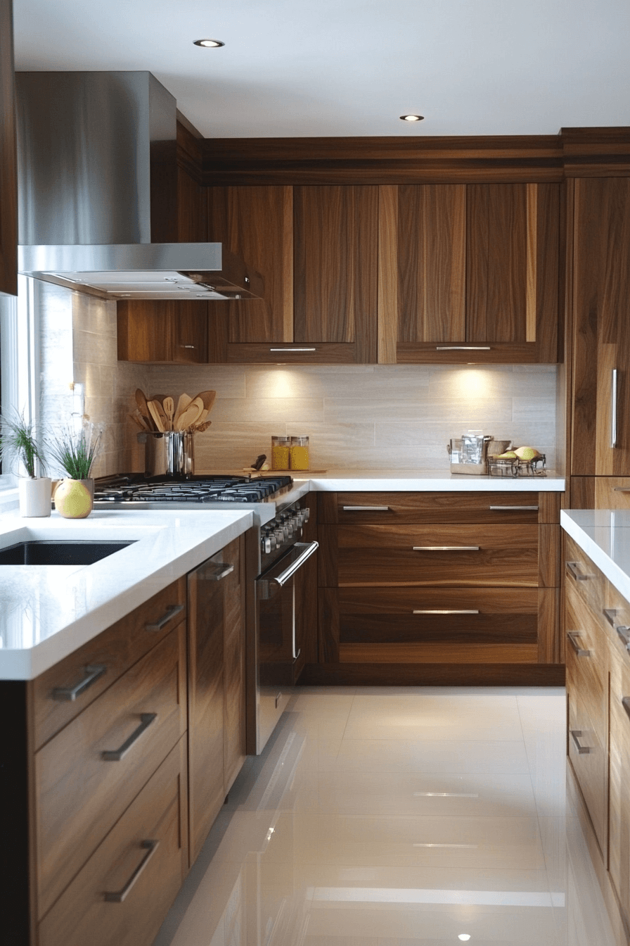 29 Walnut Kitchen Cabinets That Exude Understated Luxury 12 Walnut Kitchen Cabinets