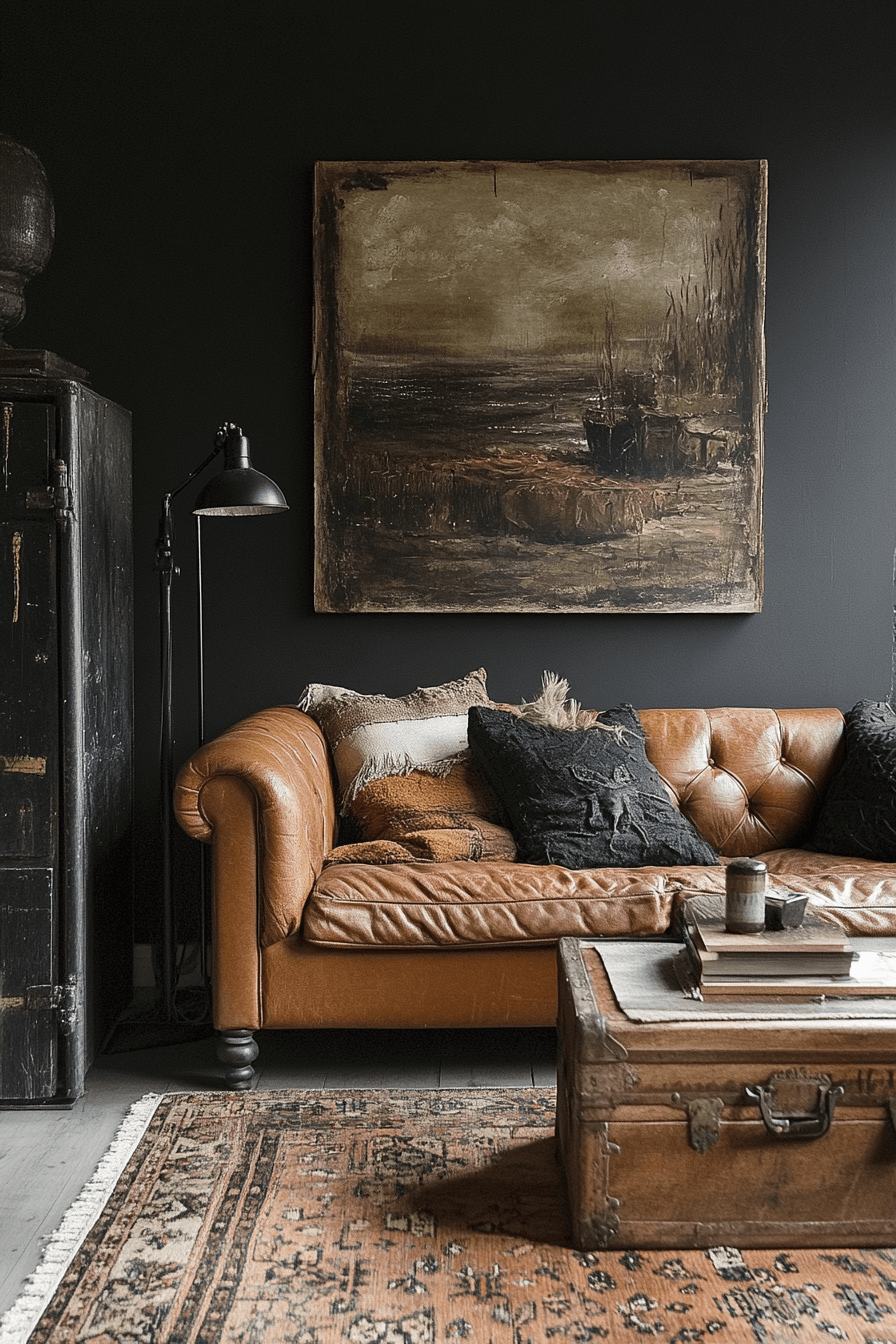 29 Moody Vintage Living Room Designs to Bring Vintage Charm into Contemporary Living 12 moody vintage living room