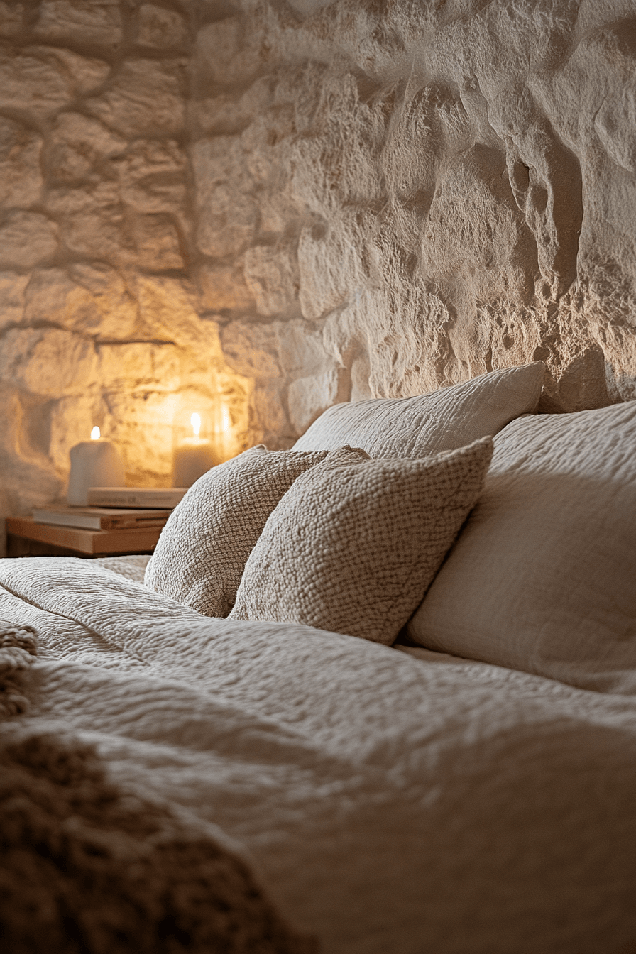 29 Stone Wall Bedroom Designs That Reflect Earthy Charm and Peace 12 Stone Wall Bedroom