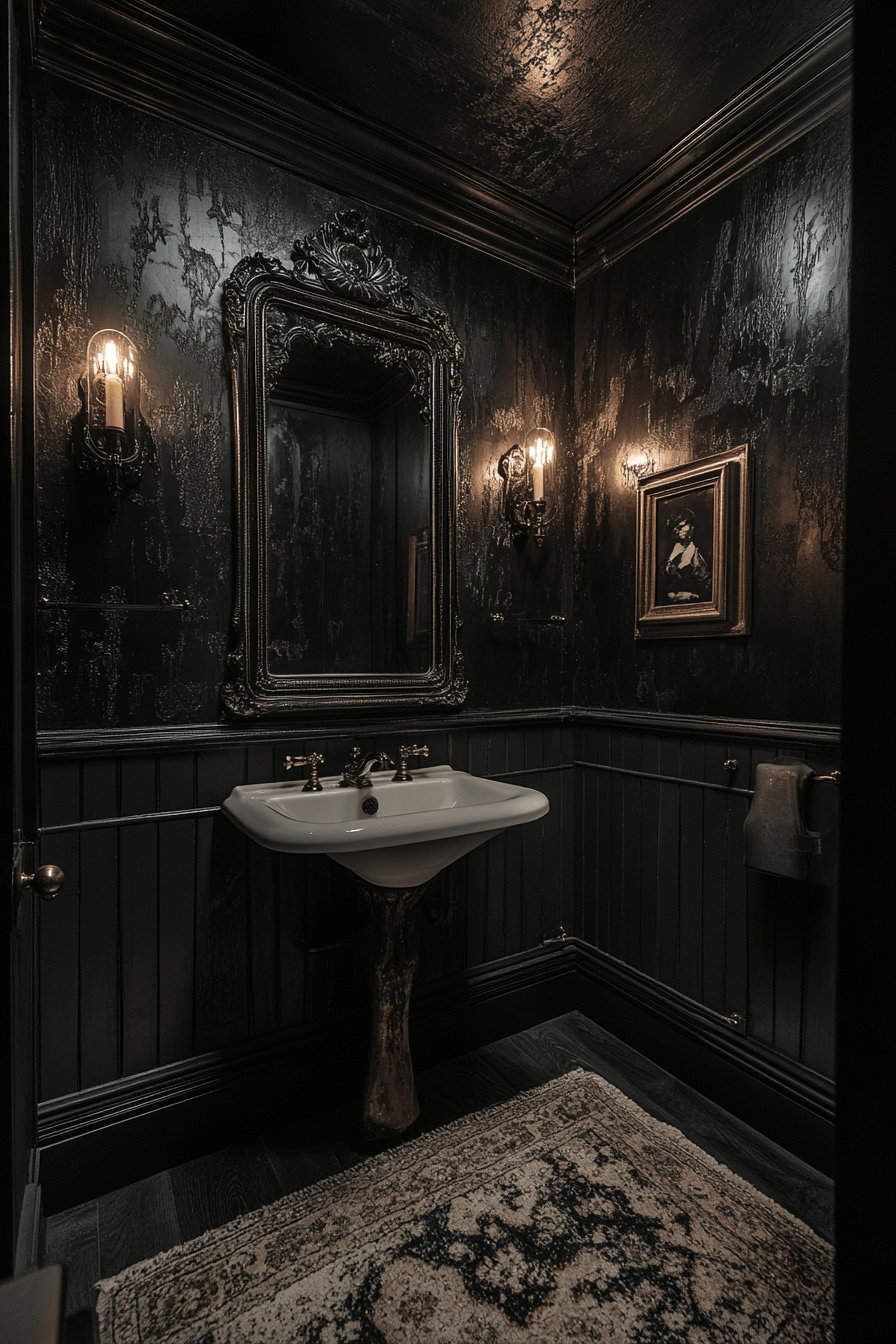 29 Moody Vintage Bathroom Ideas to Create a Timeless and Cozy Retreat 12 moody vintage bathroom