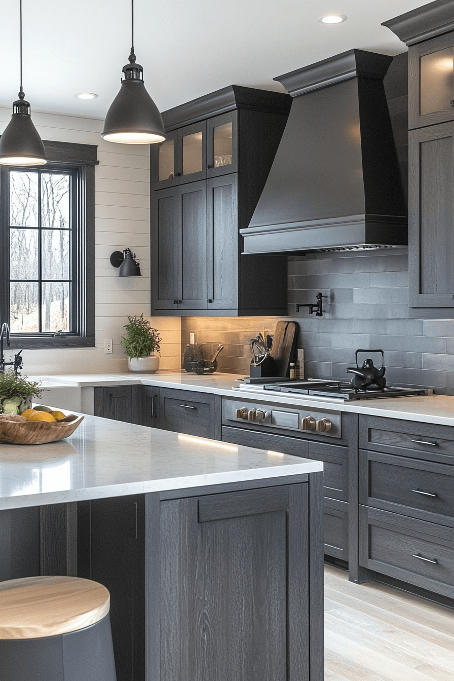 29 Dark Grey Kitchen Cabinets That Turn Simple Spaces Into Showstoppers 13 dark grey kitchen cabinets