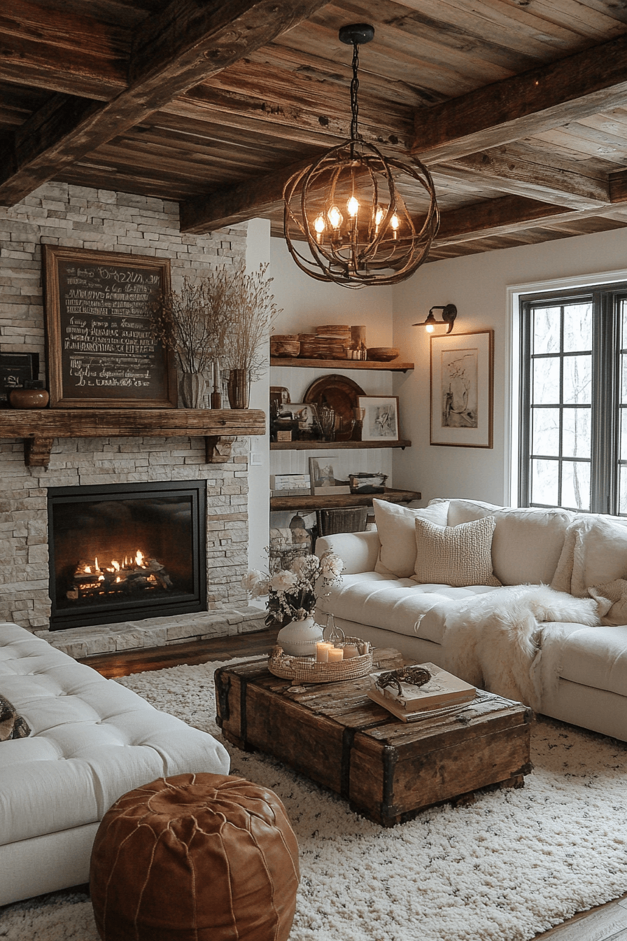 29 Cabin Living Room Ideas to Create the Perfect Escape 13 cabin living room