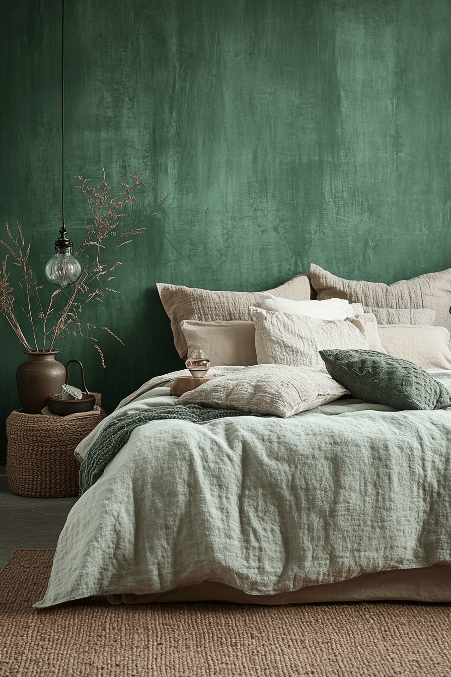 29 Moody Green Bedroom Designs to Turn Your Bedroom into a Tranquil Escape 14 moody green bedroom