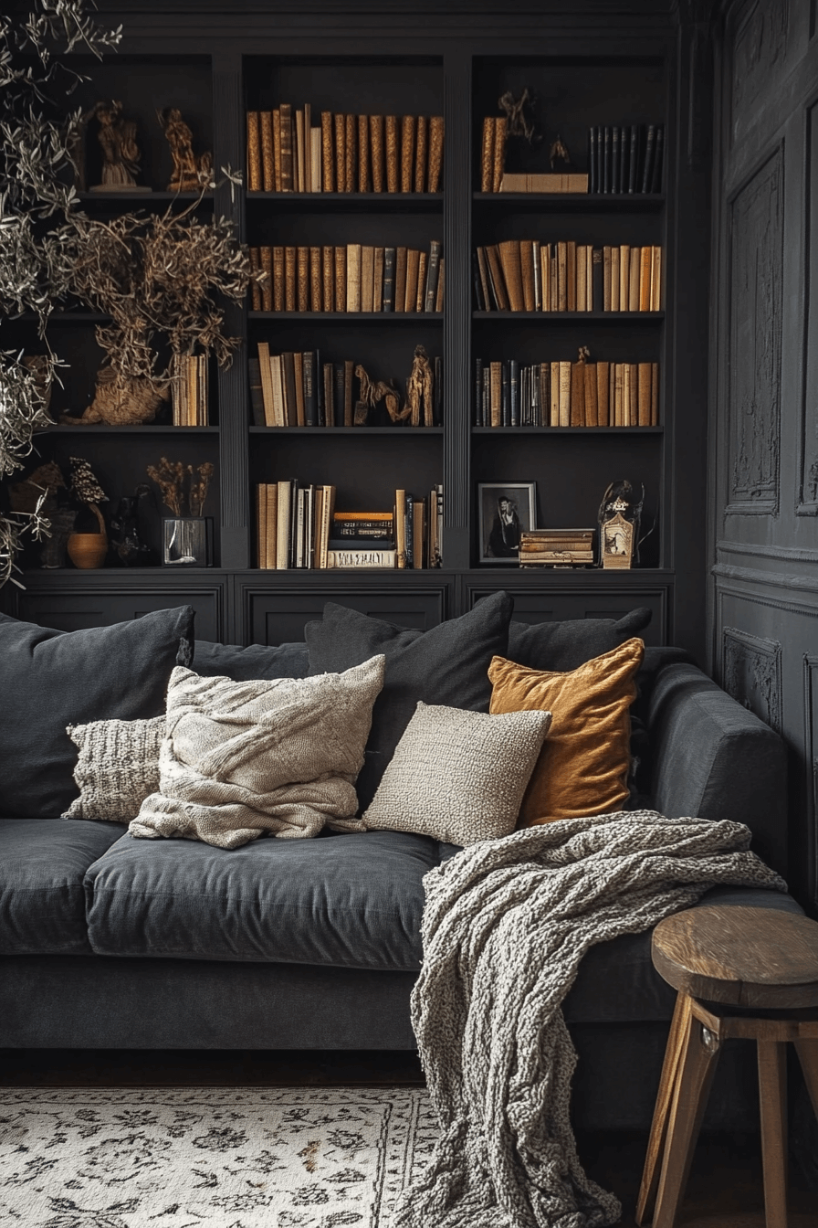 29 Dark Gray Couch Living Room Designs to Refresh Your Gathering Space 14 dark gray couch living room